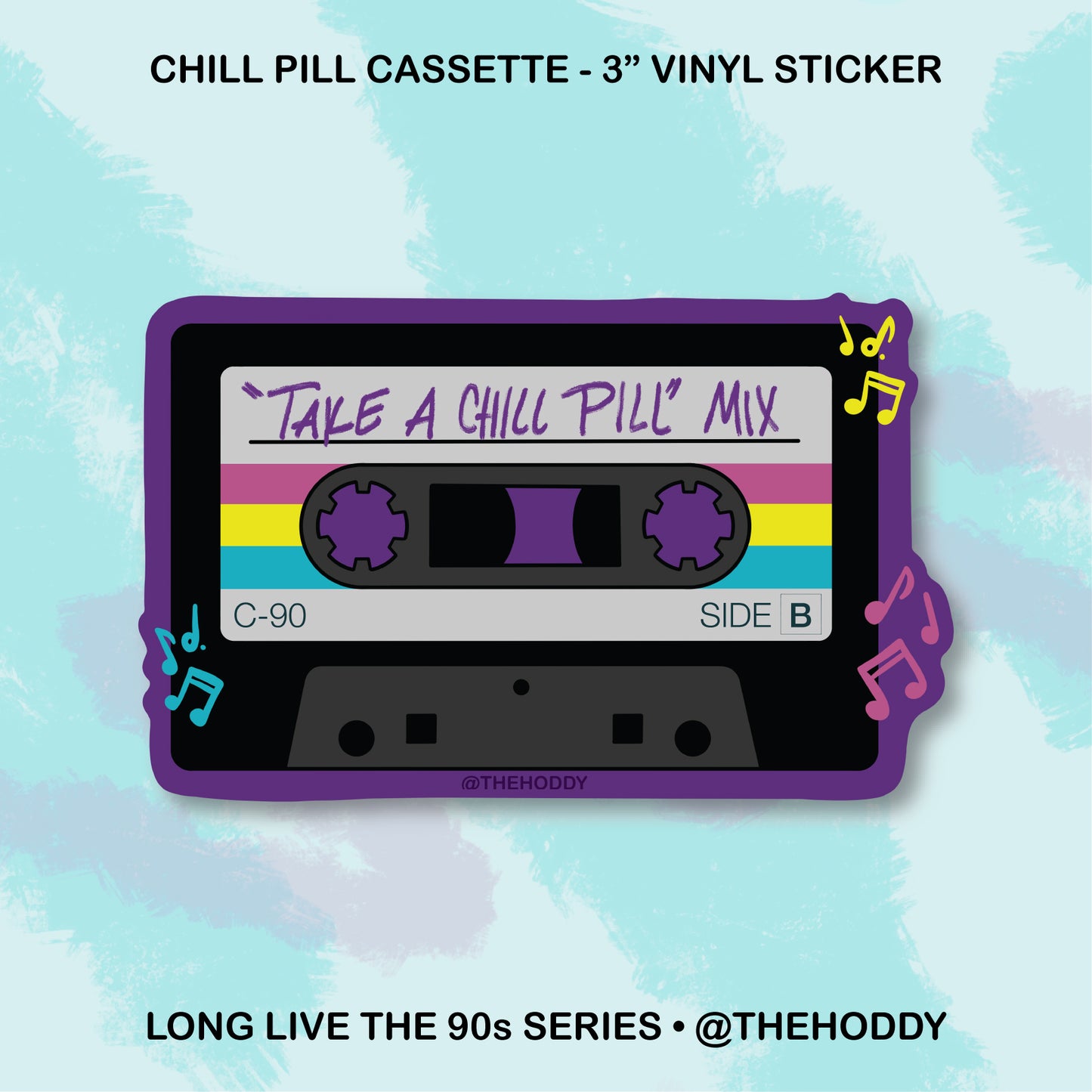 Chill Pill Cassette - 3" Vinyl Sticker