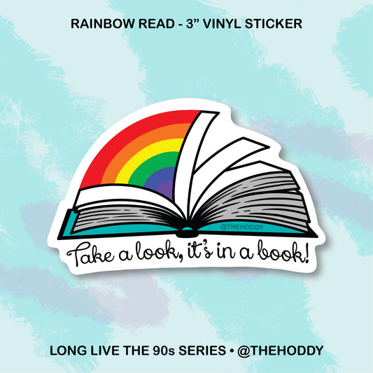 Rainbow Read - 3" Vinyl Sticker