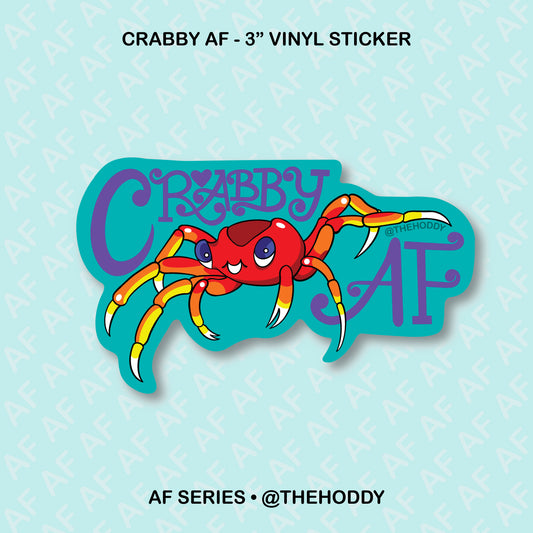 Crabby AF - 3" Vinyl Sticker