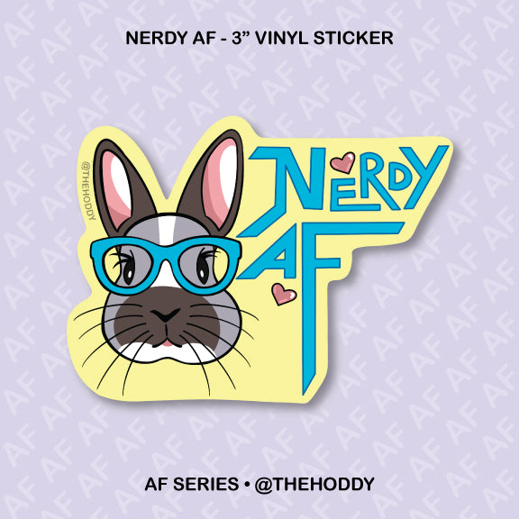 Nerdy AF - 3" Vinyl Sticker